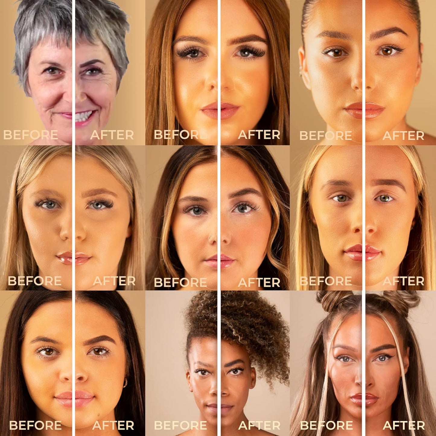 LUX Duo Stencil Eyebrow Kit - The Ultimate Brow Stencil Kit with Duo Brow Powder, Highlighter Powder, Stencil Shapes, Eyebrow Tools & Mirror - Eyebrow Stencil Kit Makeup - Light Brown/Medium