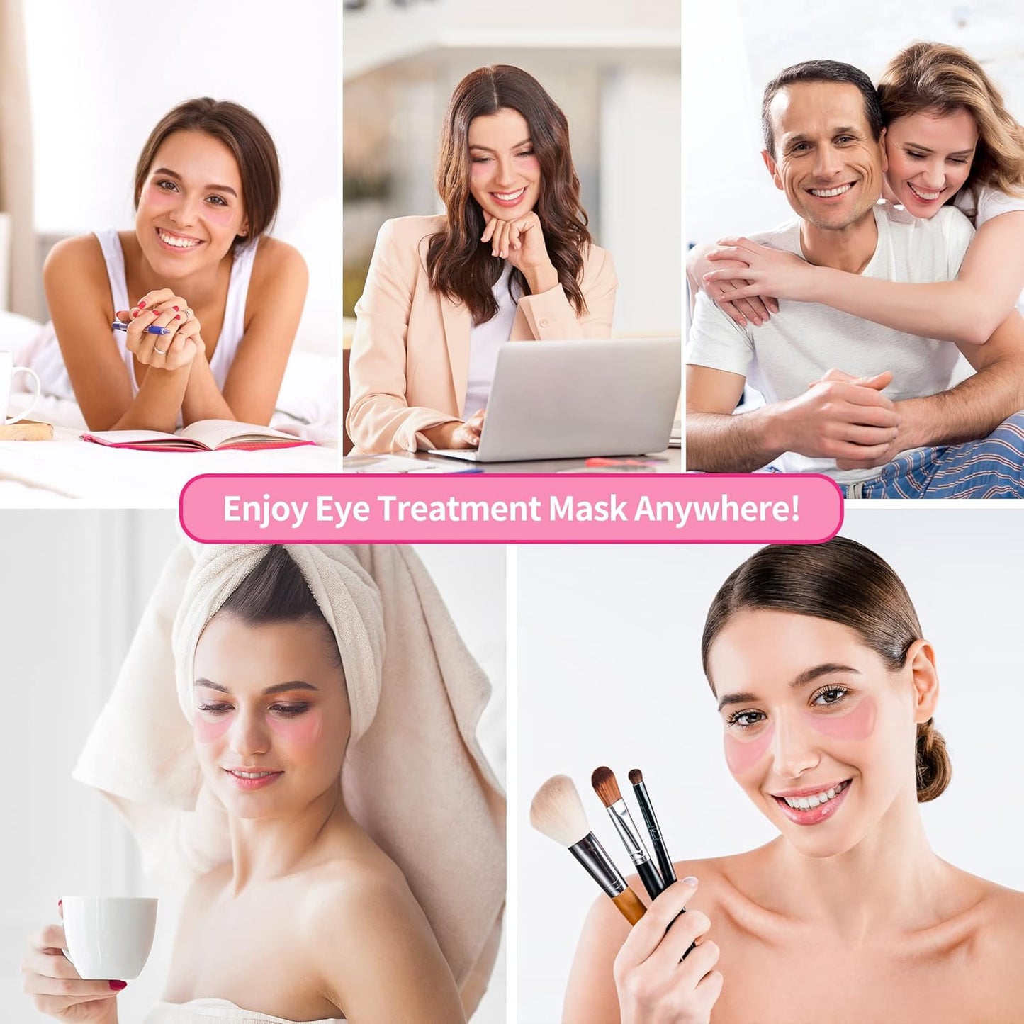 BREYLEE Pink Rose Eye Mask– 30 Pairs - Under Eye Mask Amino Acid & Collagen, Under Eye Mask for Face Care, Eye Masks for Dark Circles and Puffiness, Under Eye Masks for Beauty & Personal Care