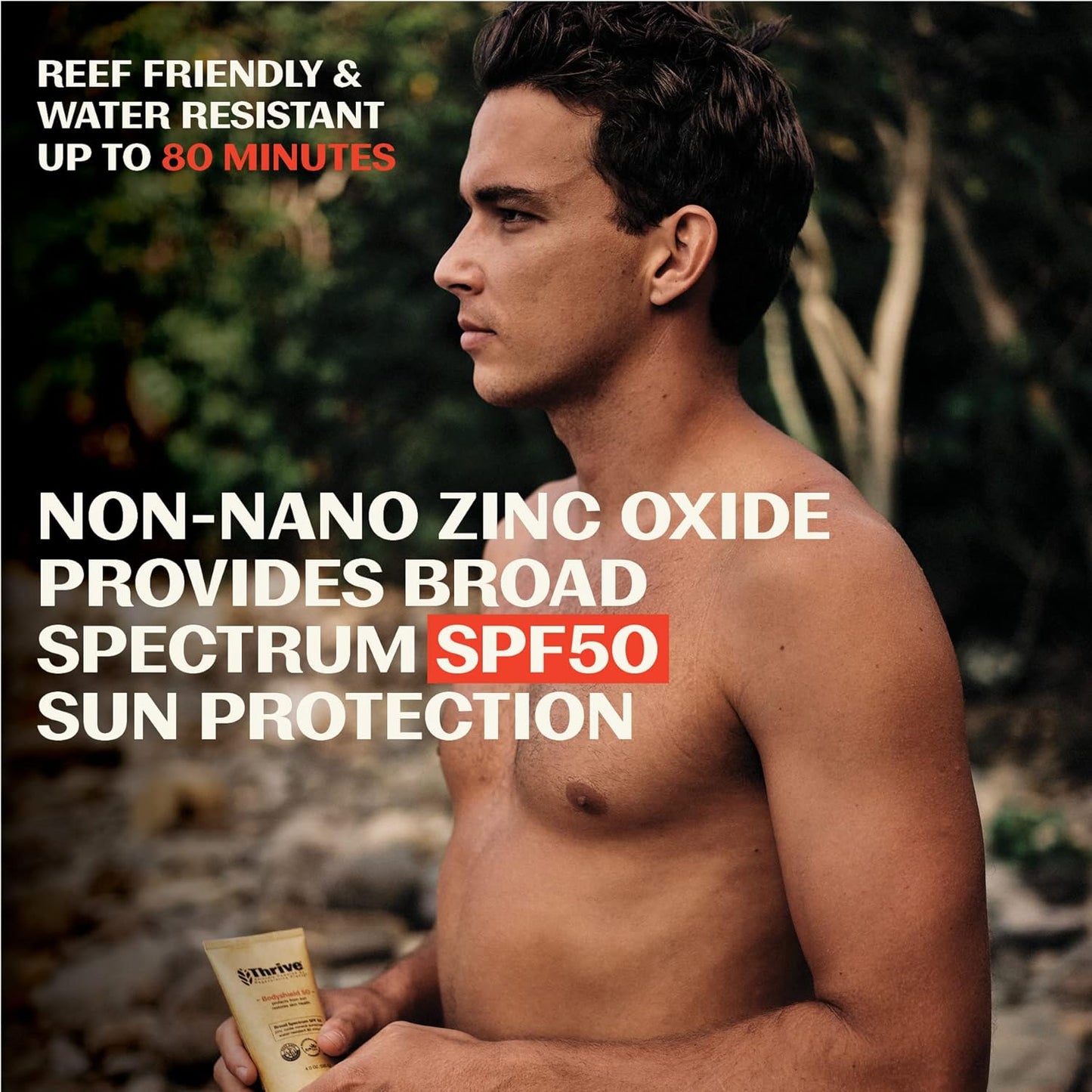 Thrive Natural Care Reef Safe Sunscreen SPF50 - Hawaii 104 Reef Act Compliant - Mineral Sunscreen Non-Nano Zinc Oxide - Vegan, (5.8 Oz (Pack of 1))