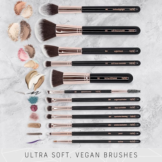 Nirรฉ Beauty Most Loved Artistry and Eye Brush Set - Your Best Selection of Makeup Brushes Great for Professionals and Beginners