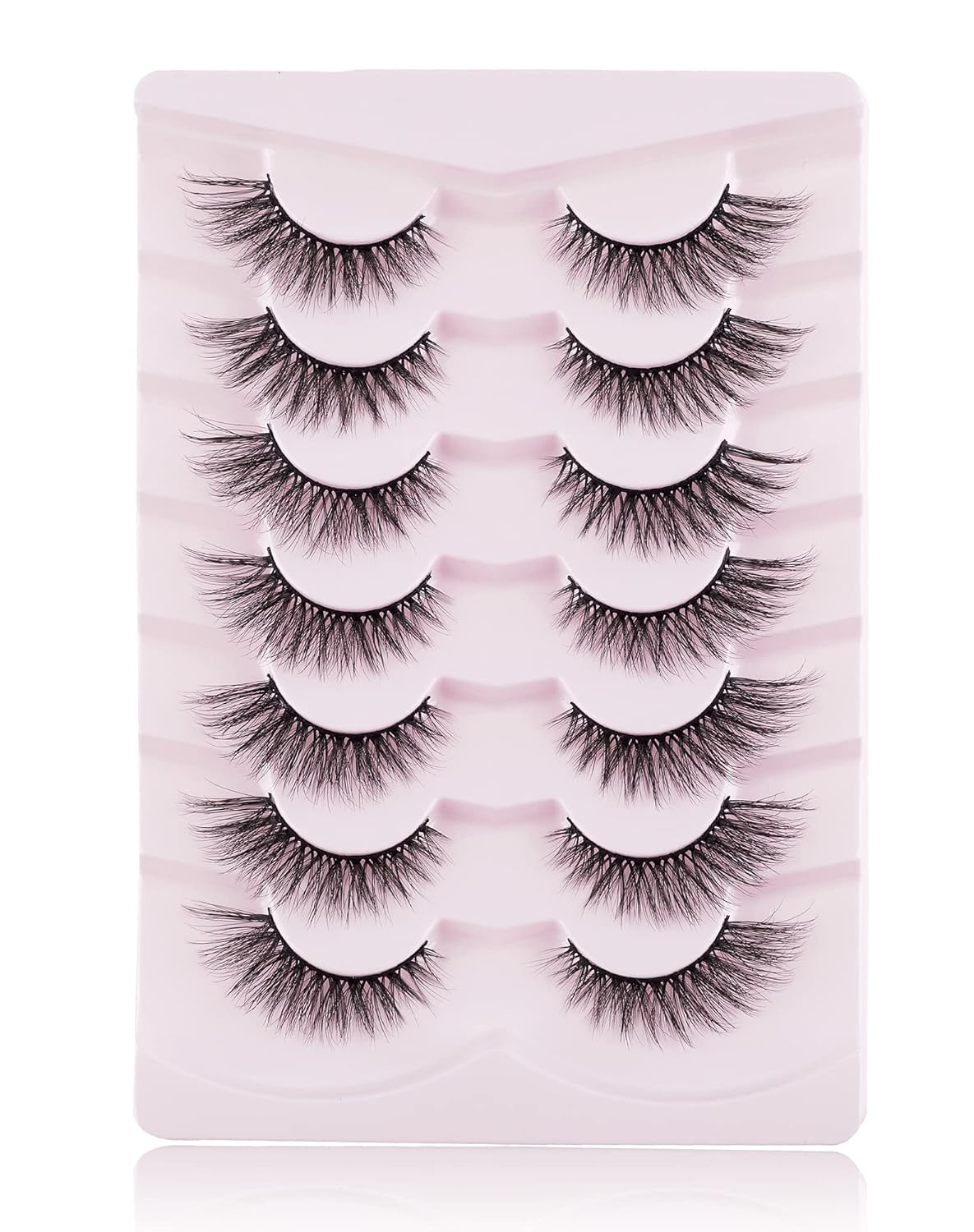 Onlyall Cat Eye Lashes Mink Lashes Fluffy Eyelashes Cat Eye False Lashes Fox Eye Lashes 7 Pairs F02