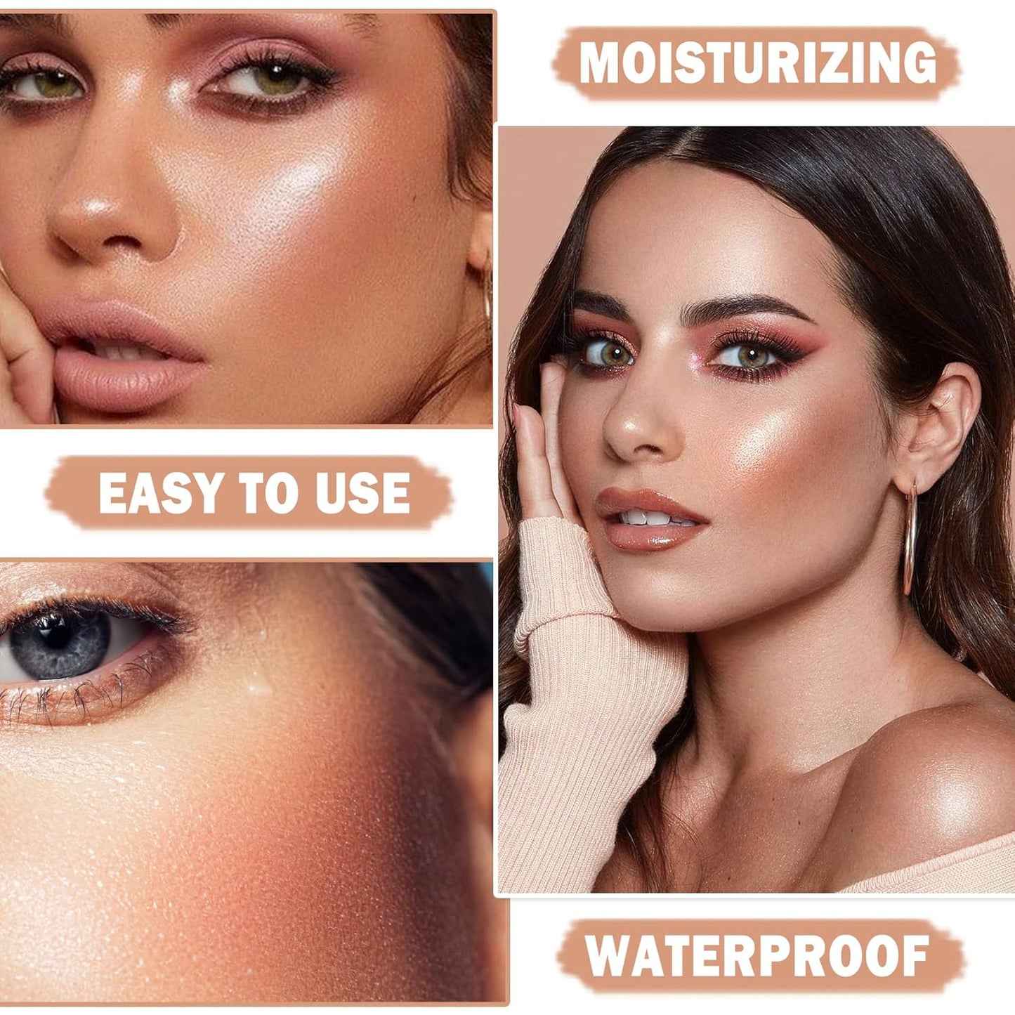 CAHIUYOA Cream Contour Stick,Highlighter Bronzer Stick Makeup Waterproof Light Face Cosmetics,Moisturize Long Lasting Cream Contour Bronzer Highlighter Makeup Stick - 01