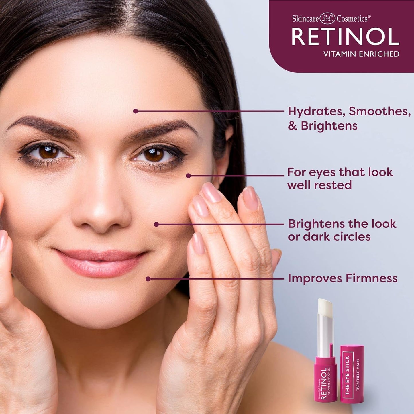 Retinol Anti-Aging Eye Stick – Treatment Balm – Your Beauty Secret for Younger Looking Eyes – Hydrates, Firms, Brightens, and Smooths Fine Lines – Vitamin A, C and E Minimizes Aging Effect on Eyes