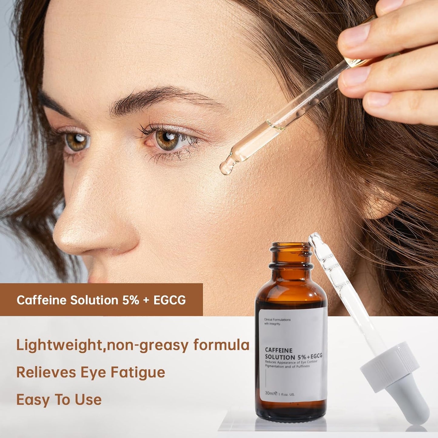 Caffeine Solution 5% + EGCG For Face, 30ML Moisturizing Caffeine Eye Serum For Dark Circles & Puffiness, Under Eye Solution For Fine Lines.