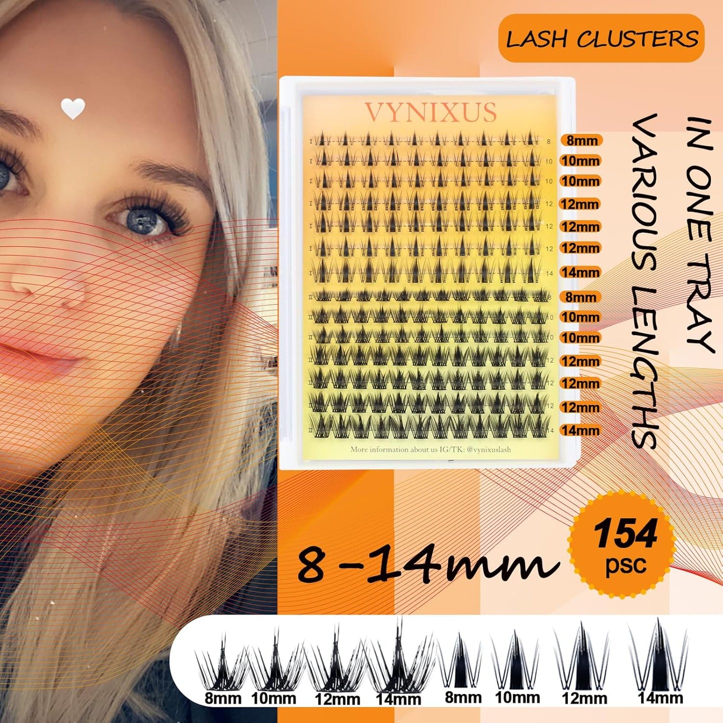 Lash Clusters Wispy Individual Lashes Fluffy Eyelash Clusters Spiky Wet-Look Cluster Eyelash Extensions Natural Cluster Lashes Ultra-Thin Band (Fairy/Magic-0.07D-Mix8-14)