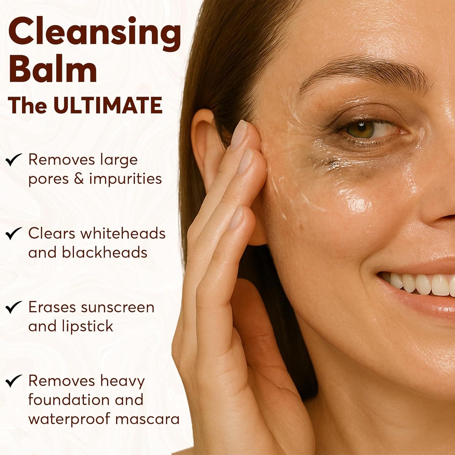 Live Healthy Grinding Makeup Remover Balm, Moisturizing Oil Cleanser, Korean Skin Care Makeup Cleansing Balm for Face, Non-Greasy and Soft Sorbet Texture Hydrating Facial Wash, 1.7 Fl Oz