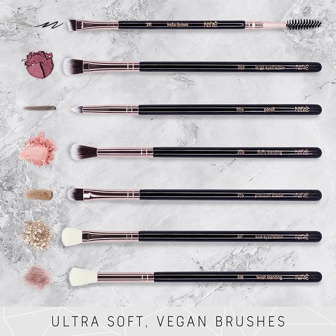 Nirรฉ Beauty Most Loved Artistry and Eye Brush Set - Your Best Selection of Makeup Brushes Great for Professionals and Beginners