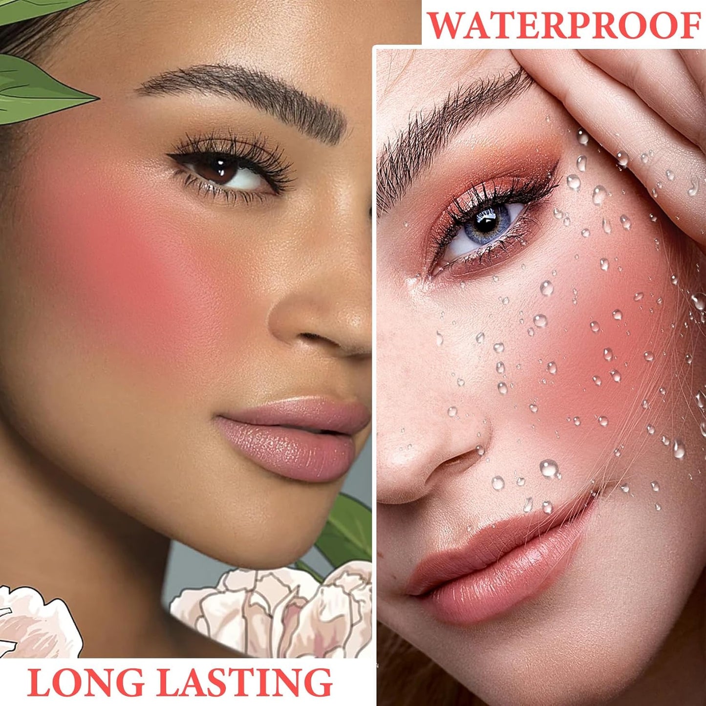 Cream Blush Stick Makeup,Blush Stick for All Skin Tones,Easy to Color,Soft Long Lasting Lightweight Blush Face Makeup Stick,Waterproof Multi Stick for Cheeks & Lip & Eyes๏ผ#101๏ผ