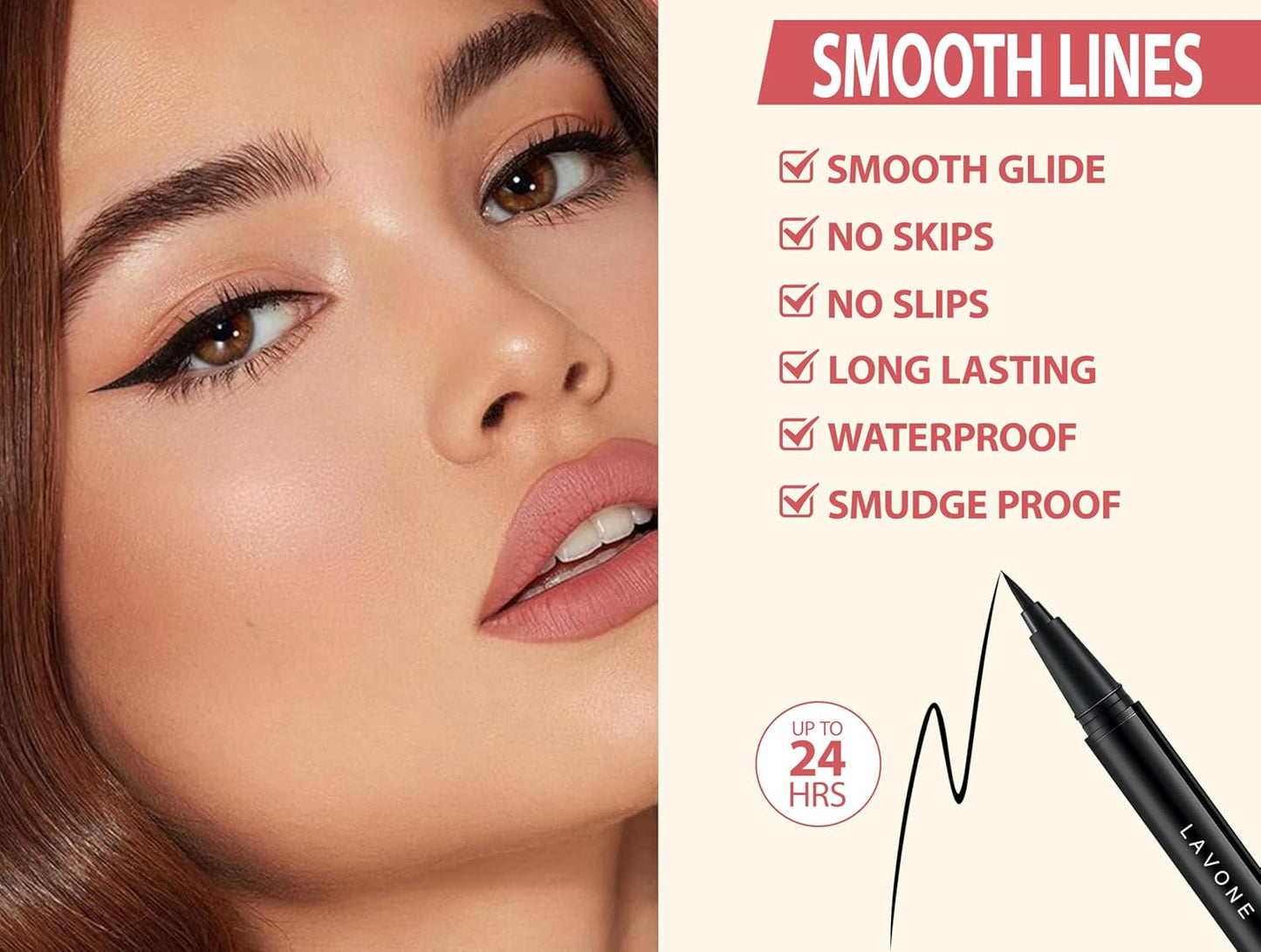 LAVONE Hair-Like Eyebrow Pen Makeup kit, Eyebrow Pencils for Women with Waterproof Microblading Eyebrow Pencil, Eyebrow Pomade, Eyeliner and Eyebrow Brush, Create Full, Natural Brows, Dark Brown