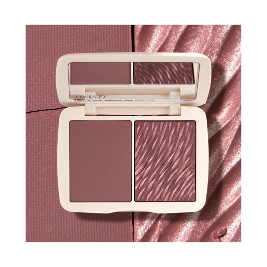 COVER FX Monochromatic Powder Blush Duo - Sweet Mulberry: Rich Berry - Matte + Shimmer Finish - Create Custom, High Impact Color