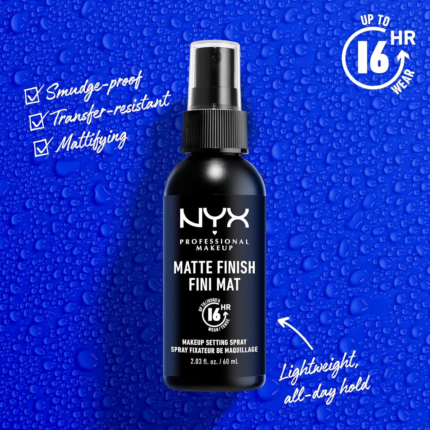 NYX PROFESSIONAL MAKEUP Makeup Setting Spray, Matte Finish (Pack Of 2), Matte Setting Spray for 16HR Make Up Wear