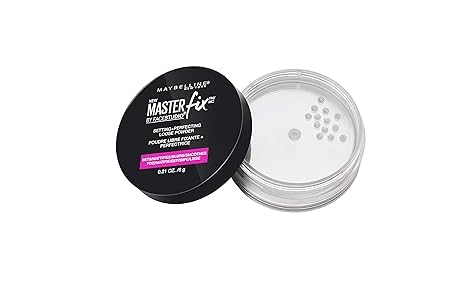 MaybellineFacestudio Lasting Fix Setting + Perfecting Loose Powder Makeup, All Day Matte Wear, Minimizes Shine, Sets Foundation Makeup, Translucent, 0.21 oz., White