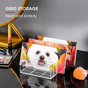 Eyeshadow Makeup Palette Cosmetic Organizer - Waterproof Eyeshadow Organizer for Eye Makeup Palette,Bathroom Countertop,7 Sections (2PCS-Small&Large)