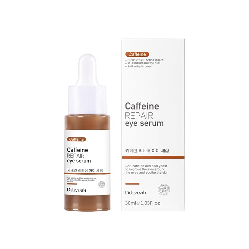 DEleventh Korean Brand Caffeine Vitamin E Eye Serum 30ml / Anti-Aging Repair Eye, Anti-Oxidation, Fade Fine Lines, Tender Skin, Remove Acne, Moisturize and Remove Dark Circles Under the Eyes