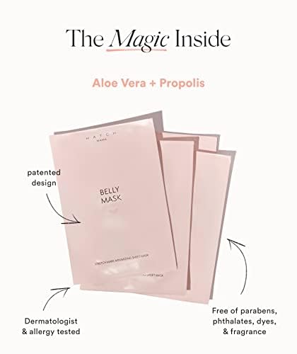 HATCH Belly Bestie Kit - Belly Oil, 4 Belly Masks, & Non-Toxic Belly Tattoos - Maternity Essentials - Belly-Centric Faves Perfect Maternity Gift