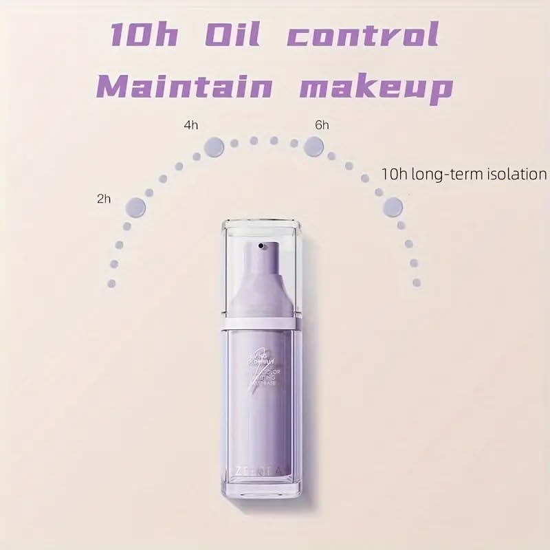 ZEESEA Correcting Face Primer for Brighten, Neutralizes Uneven Skin Tone and Facial Redness,Grips Makeup Base for Long-Lasting Wear,Cruelty-Free, Purple &Green