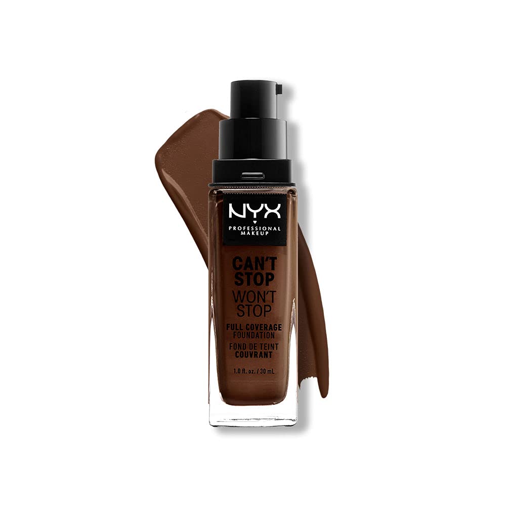 NYX PROFESSIONAL MAKEUP Can't Stop Won't Stop Foundation, 24h Full Coverage Matte Finish - Deep Espresso