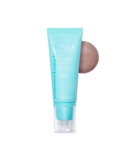 TULA Skin Care Face Filter Blurring and Moisturizing Primer - Cosmos, Evens the Appearance of Skin Tone & Redness, Hydrates & Improves Makeup Wear, 1fl oz