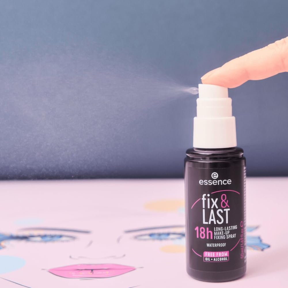 essence | Fix & Last 18H Long-Lasting Makeup Fixing Spray | All-Day Hold & Smudge Proof | Vegan & Cruelty Free