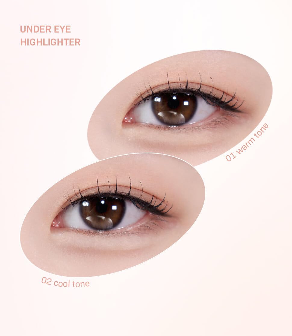Under Eye Highlighter Pencil (02 cool) | Nobev Highlighter and Concealer with Flawless Coverage | Korean Aegyo Sal Highlighter