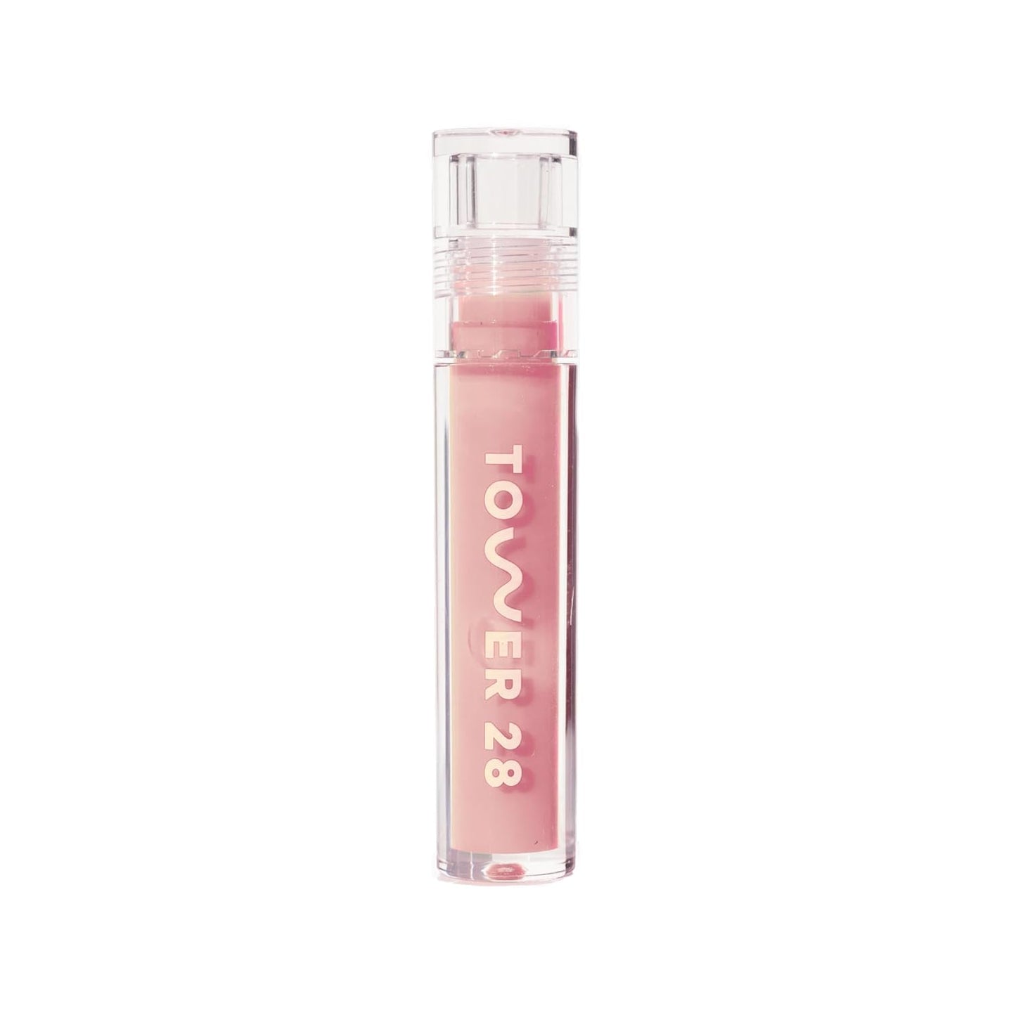 Tower 28 ShineOn Milky Lip Jelly, OAT | Non-Sticky, Vegan Lip Gloss in Milky Peachy Pink | Apricot and Raspberry Seed Oil | Moisturizing, Clean, Cruelty Free