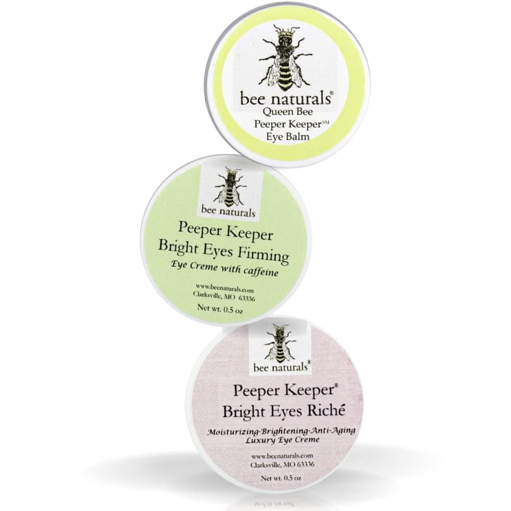 Bee Naturals Peeper Keeper Trio Eye Care - Gift Set for Eye Wrinkles, Puffy Eyes, and Crow's Feet