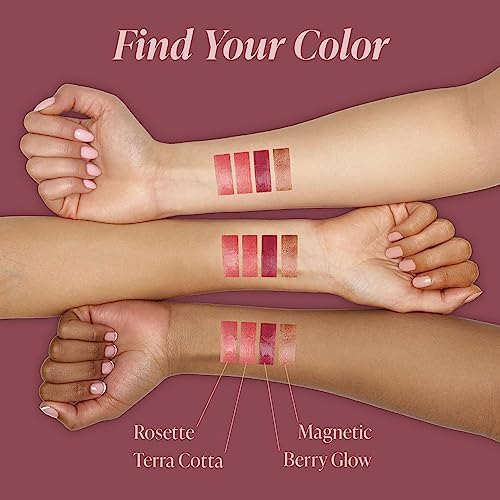 Mineral Fusion 3-in-1 Color Stick - Hydrating Tinted Cream Blush for Cheeks, Lip and Eye - Natural Multi Use Makeup (Berry Glow)