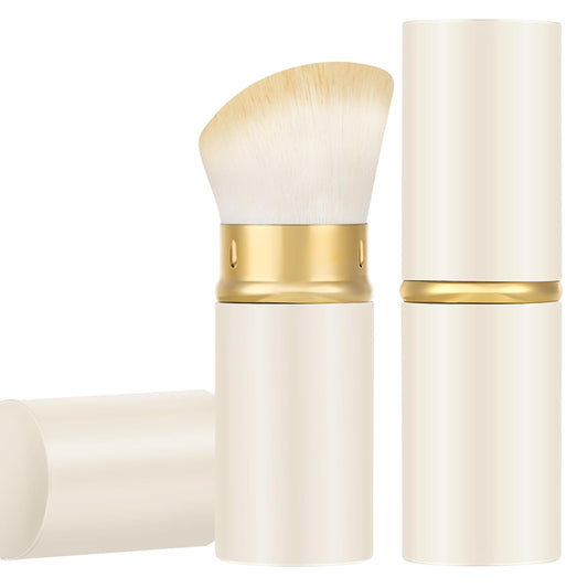 Falliny Retractable Kabuki Makeup Brush, Travel Powder Blush Brush Foundation Makeup Brush with Cover for Blush, Sunscreen,Bronzer, Buffing, Concealer,Highlighter, Powder Cosmetics