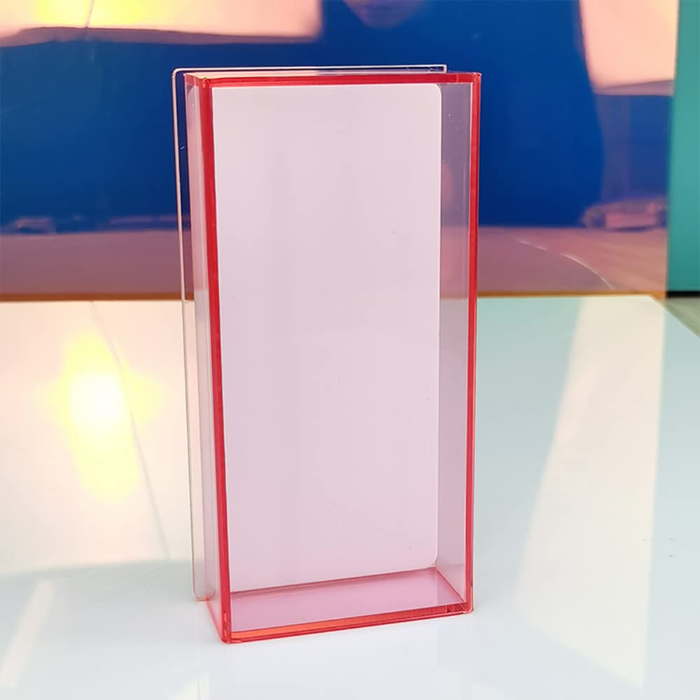 Grafting False Eyelash Acrylic Extension Pallet Organizer, Eyelash Extension Glue Tweezers Plate Makeup Palette, Dustproof Storage Box Display Training Tools Salon (Transparent Pink S)