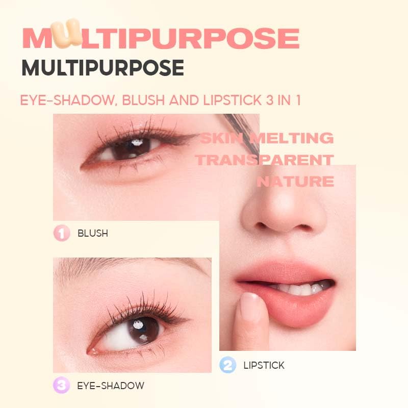 COLORKEY Soft Mist Multi-Purpose Cream | Lips & Cheeks | Eyes | Creamy | Moisturizing | Blendable Color (02 SWEET PINK, 2.5g)