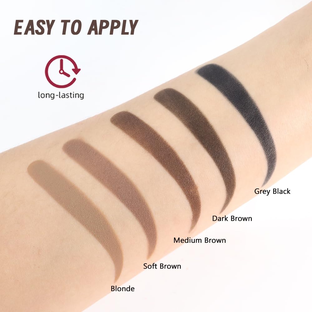 Eyebrow Stamp Stencil Set,Medium Brown eye brow stencil Shaping Kit, Long-Lasting Eyebrow Shaper for Women Girl, Cruelty-Free plantillas para la cejas