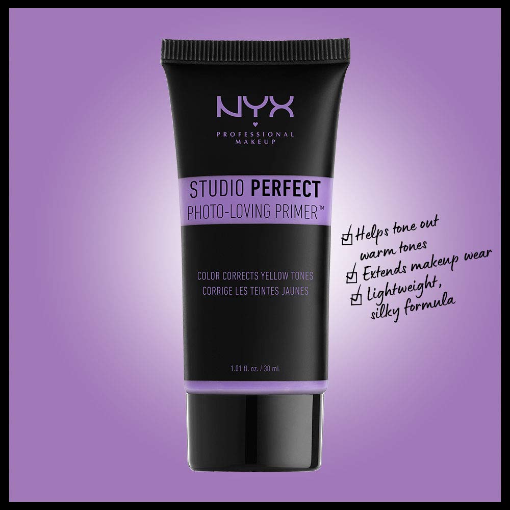 NYX PROFESSIONAL MAKEUP Studio Perfect Primer, Vegan Face Primer - Lavender (Color-Correcting)