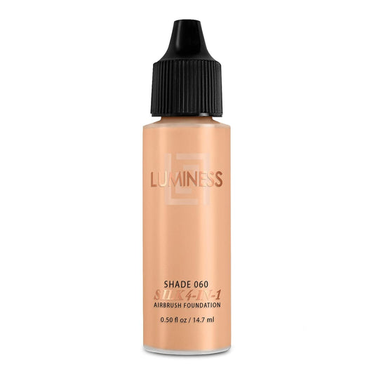 Luminess Air Silk 4-In-1 Airbrush Foundation- Foundation, Shade 060 (.5 Fl Oz) - Sheer to Medium Coverage - Anti-Aging Formula Hydrates and Moisturizes - Professional Makeup Kit for Cordless Air Brush