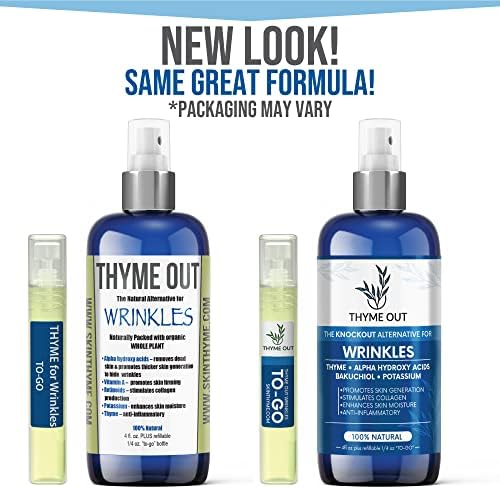 All Natural Anti-Wrinkle Face Mist Spray with Thyme, Bakuchiol, AHA, Beta Carotene and Potassium - Fights Wrinkles, Fine Lines, Inflammation, and Dryness While Boosting Collagen (4 oz)