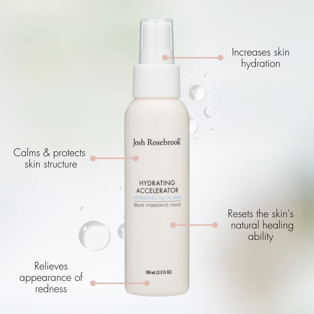 Josh Rosebrook Face Mist Hydrating Spray - Refreshing & Lightweight Antioxidant Hydrating Accelerator - Natural Facial Spray for All Skin Types (100 mL (3.3 fl oz))