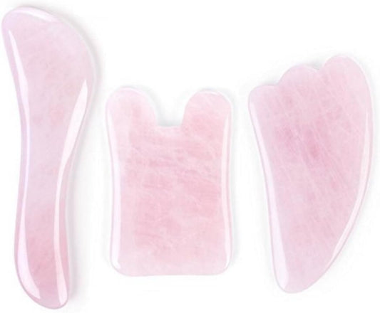 Feng Shui Pink Rose Quartz Gua Sha Board-Therapeutic Relief and Skin Renewal -Premium All Natural Handmade Healing Stone W3462