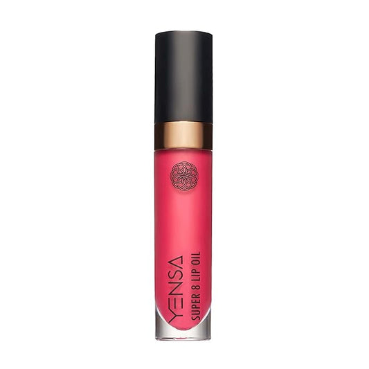 YENSA Super 8 Lip Oil, Natural Korean Moisturizing Gloss, No-Sticky Transparent Formula For Hydrating Lip Care (Power Pink) .22 fl oz