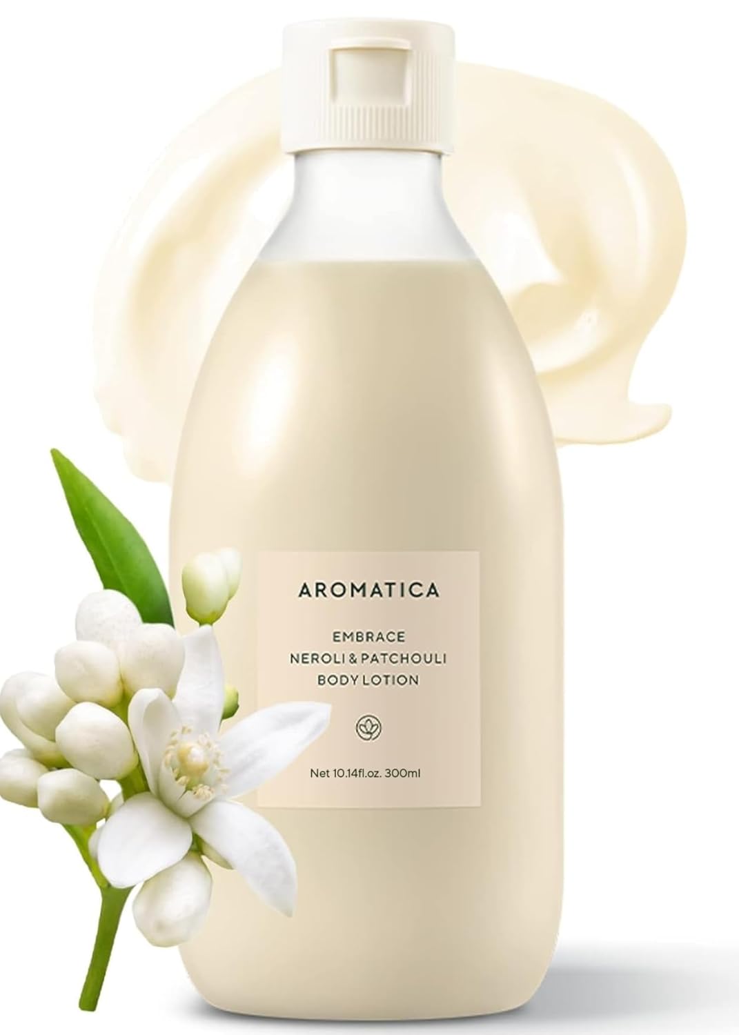 AROMATICA Embrace Body Lotion Neroli & Patchouli 10.14oz / 300ml, Vegan | Naturally-derived Aromatic Fragrance | Soothing & Moisturizing Body Lotion