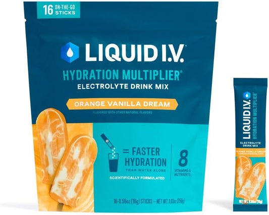 Liquid I.V.® Hydration Multiplier - Orange Vanilla Dream | Electrolyte Powder Drink Mix | 1 Pack (16 Servings)