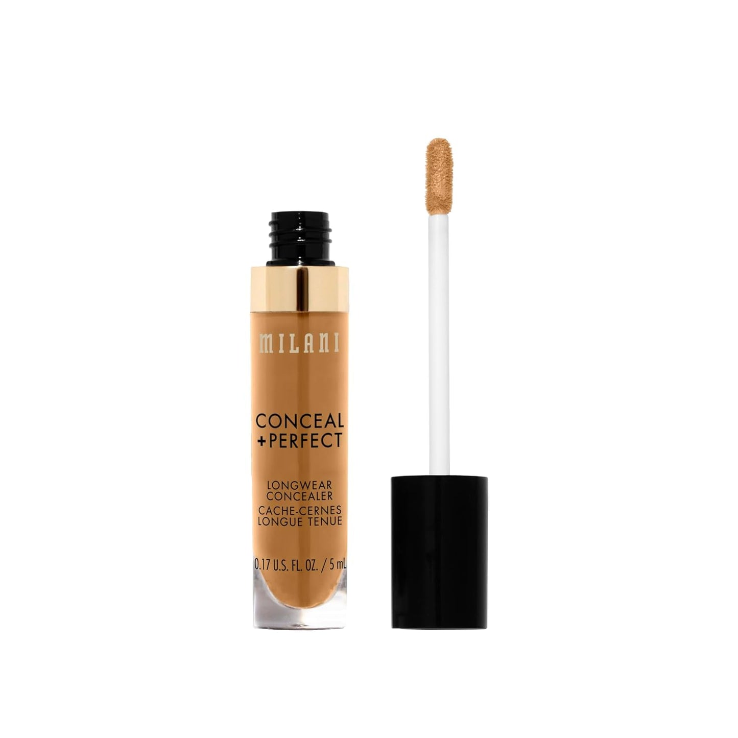Milani Conceal + Perfect Longwear Concealer - Deep Tan (0.17 Fl. Oz.) Vegan, Cruelty-Free Liquid Concealer - Cover Dark Circles, Blemishes & Skin Imperfections for Long-Lasting Wear