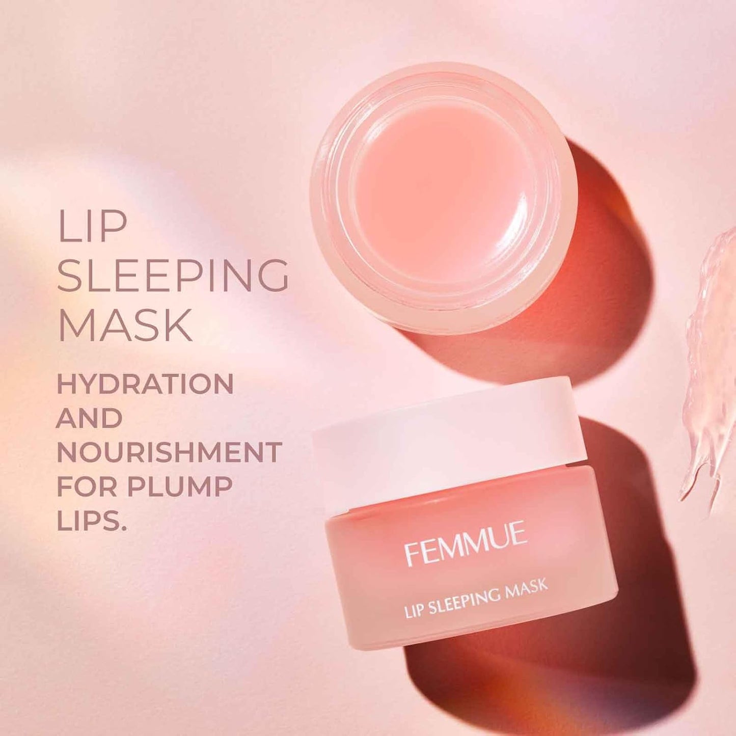 Lip Sleeping Mask Hydrating Lip Balm (Rose) | Overnight Moisturizer for Plumper, Smoother Lips | Korean Skincare | 0.52 oz