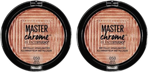 Maybelline New York Facestudio Master Chrome Metallic Highlighter Makeup, Molten Rose Gold, 0.24 Ounce (Pack of 2)