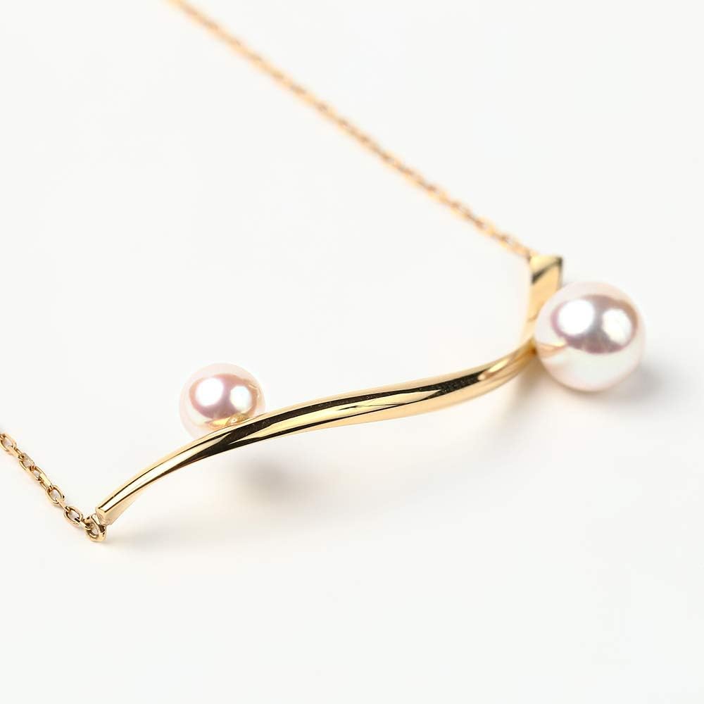 Japanese 4.5-6.0mm Akoya Cultured Pearl Pendant Necklace for Women with 18K Yellow Gold | Stylish Design Excellent Gift | Pearl Necklace