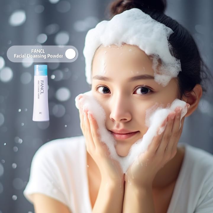 FANCL Facial Cleansing Powder - Japanese Facial Cleanser, Face Wash, Luxurious Foaming Lather, Hydrating, Preservative Free, Clean Skincare for Sensitive Skin [US Exclusive Edition]
