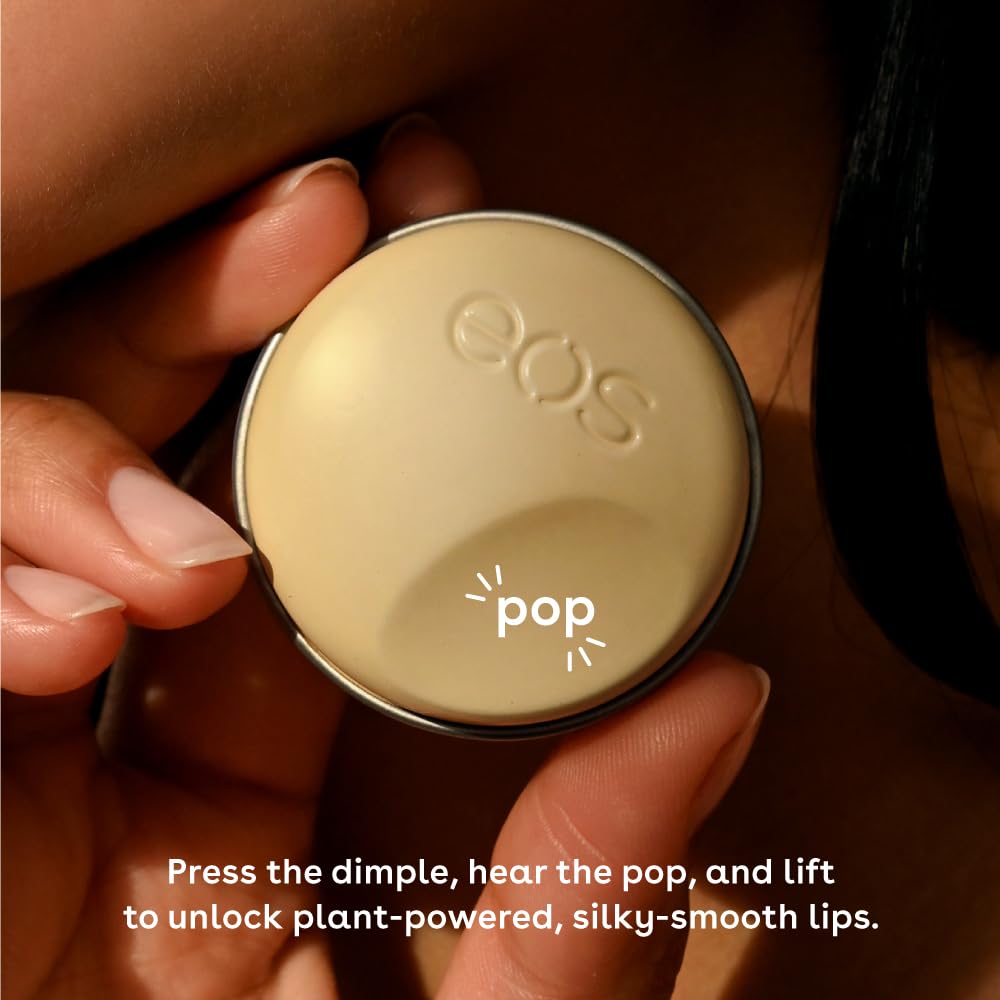 eos Plant-Based Vegan Lip Salve - Sweet Mint, 100% Natural Formula, Cocoa Butter Lip Balm with Upcycled Olive Squalane, Cruelty-Free, 0.42 oz (Pack of 2)