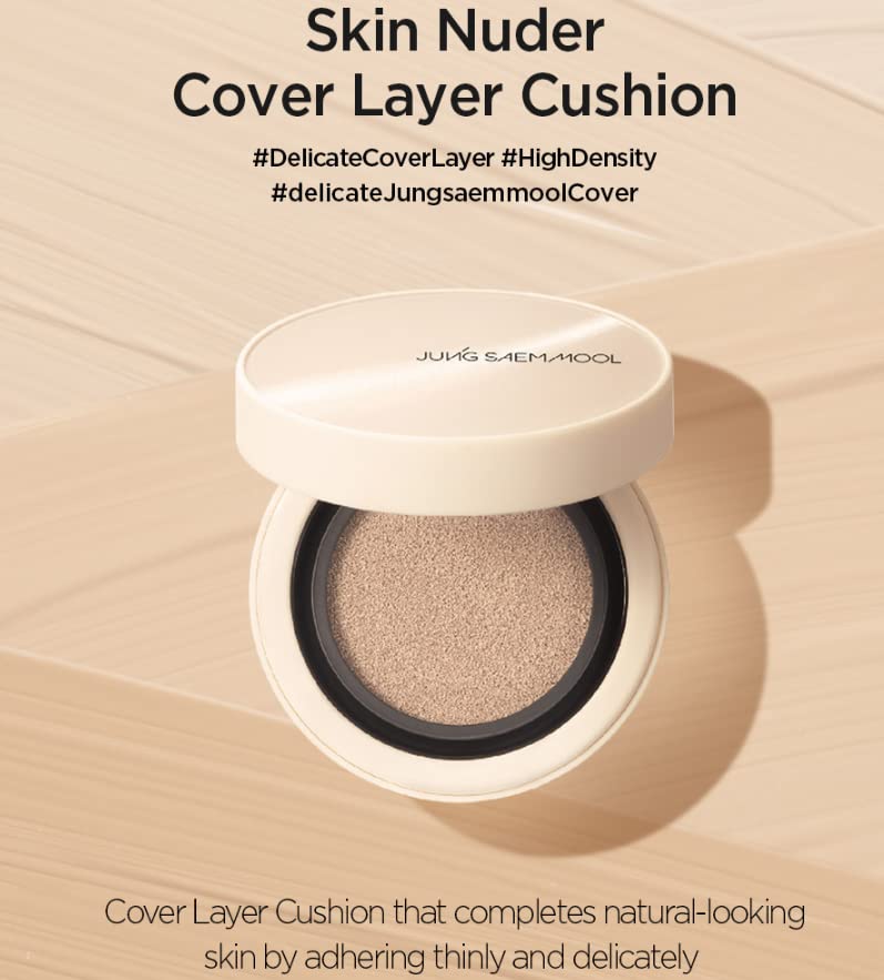 [JUNGSAEMMOOL OFFICIAL] Skin Nuder Cover Layer Cushion 19 (Fair Light) | Refill Included | Delicate Cover | All-day Lasting | Makeup Artist Brand