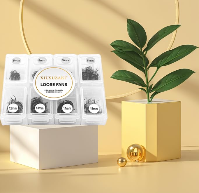 Premade Fans Eyelash Extensions 600 Fans 10D Volume Lash Extensions 0.05 Thickness Eyelash Extension C Curl Premade Lash Fans Mix 8-15mm Fluffy Soft Handmade Loose Fan(600Fans-10D-0.05-C,8-15mm)