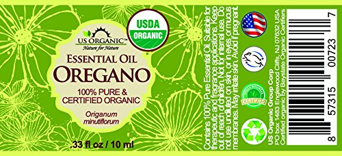 US Organic 100% Pure Oregano Essential Oil - USDA Certified Organic, Steam Distilled (10 ml)