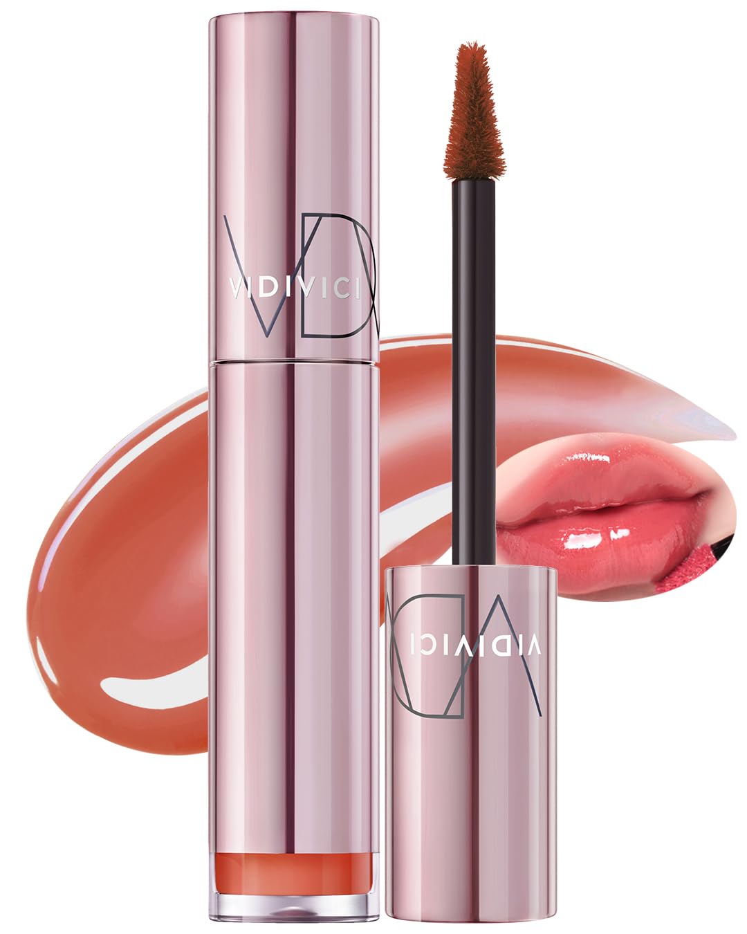 VIDIVICI Millennial Tint Glit - Transfer Proof Moisture Korean Lip Tint with Long-Lasting Color, Lightweight Water Jelly Texture, Hydrating & Smudge-Free Lip Stain, 0.13oz (09 SALTED PEACH)