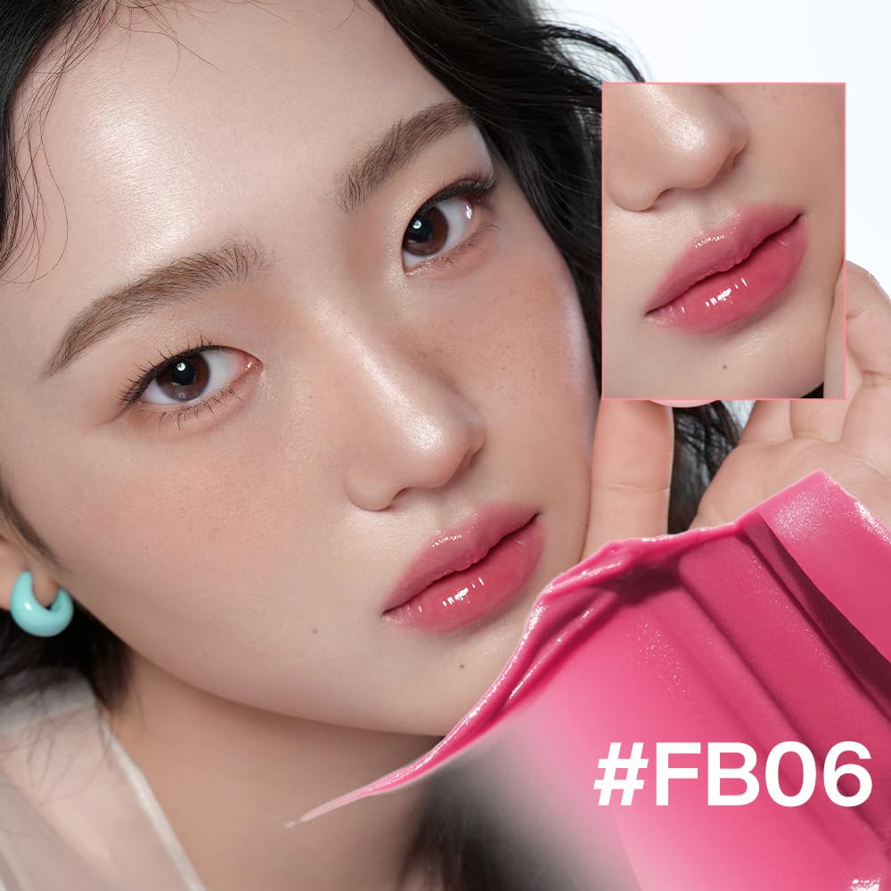 INTO YOU Frozen Glow Lip Balm, Hydrating Lip Gloss, Shine Finish, Nourishing Sheer Tint Pudding Pot with Vitamin E and Seed Oil, Plumping, Moisturizing Lip Makeup, 0.18oz, FB06 Cherry Juice